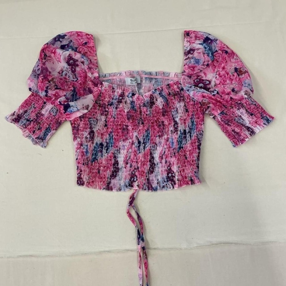 Beautiful floral smocked crop top